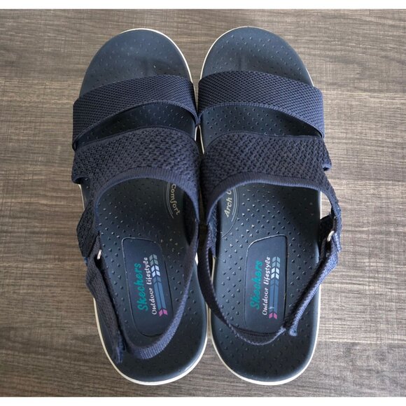 Skechers Reggae Cup Home Skillet Sandal Navy Blue Size Women's 9 Outdoor Sporty - Picture 5 of 11